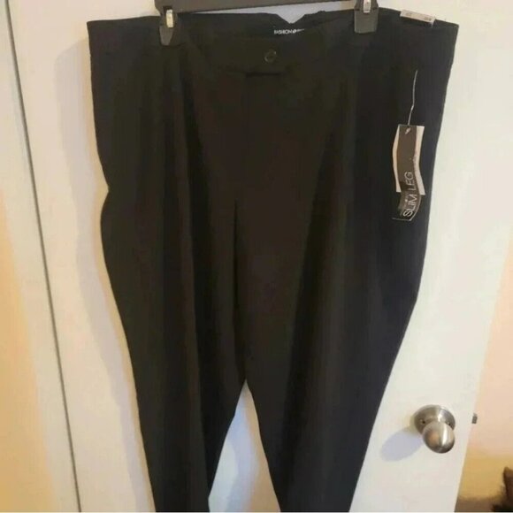 Fashion Bug Trousers 22WP 22 Petite Black Academia Preppy Office NWT 40wx26L VTG - Picture 1 of 10